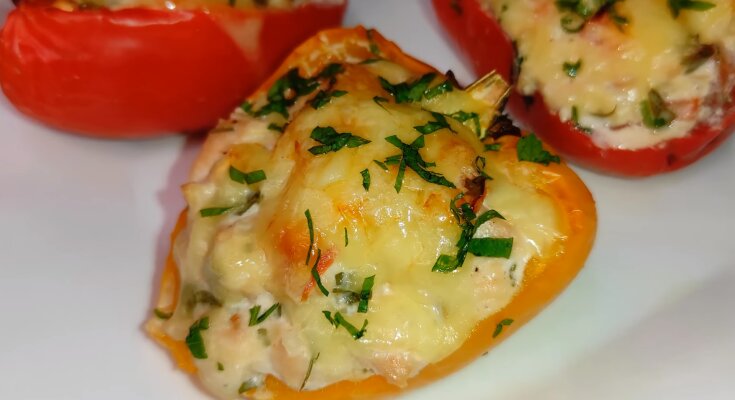 Plněné papriky s houbami a sýrem. Skvělý nápad na chutnou a lehkou večeři